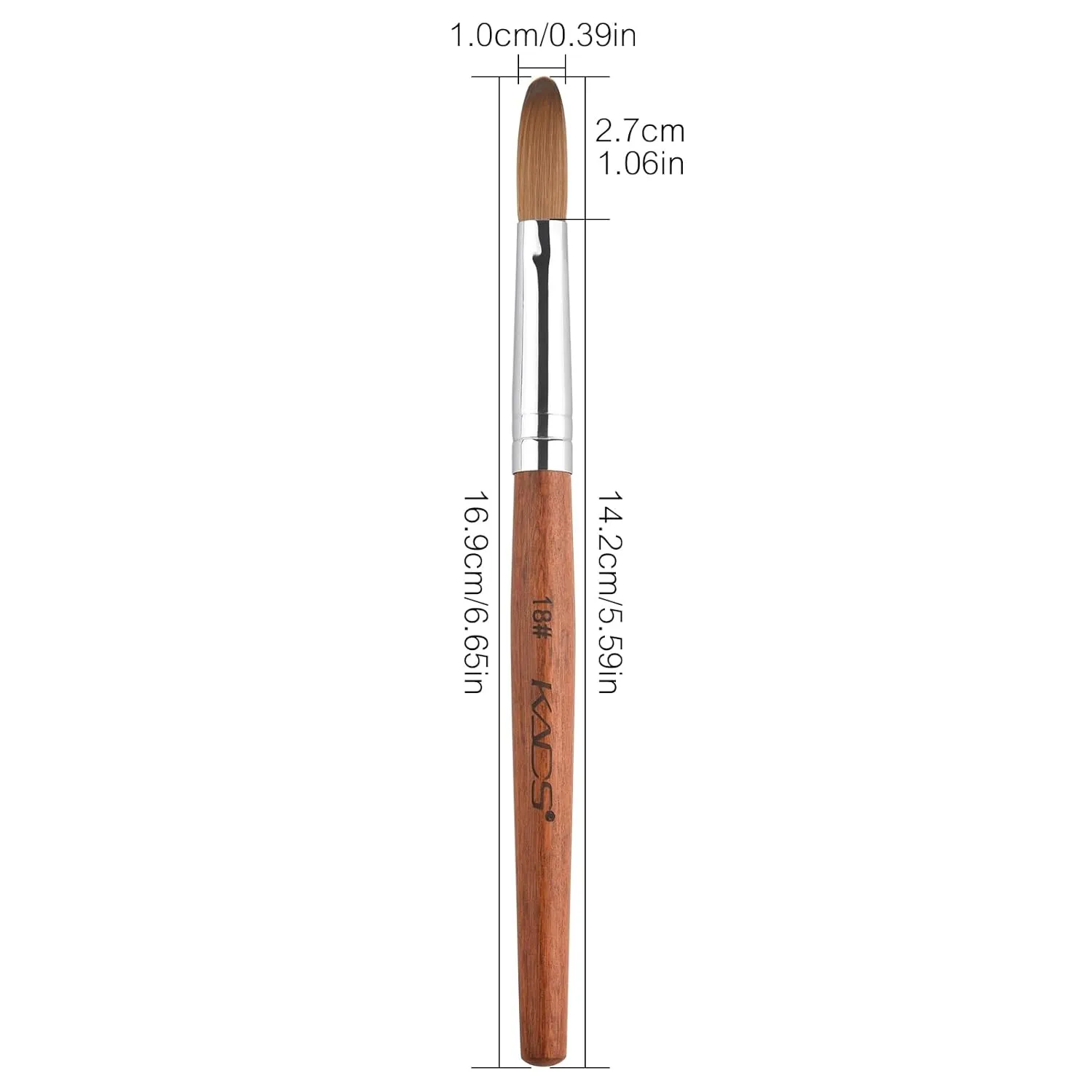 Kolinsky Acrylic Nail Brush Red Wooden Nail Brush Professional Salon Acrylic Brush for Nail (18#)