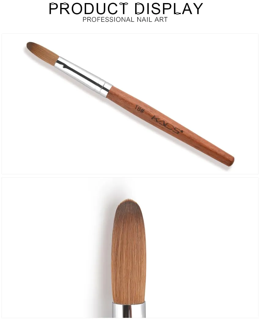 Kolinsky Acrylic Nail Brush Red Wooden Nail Brush Professional Salon Acrylic Brush for Nail (18#)