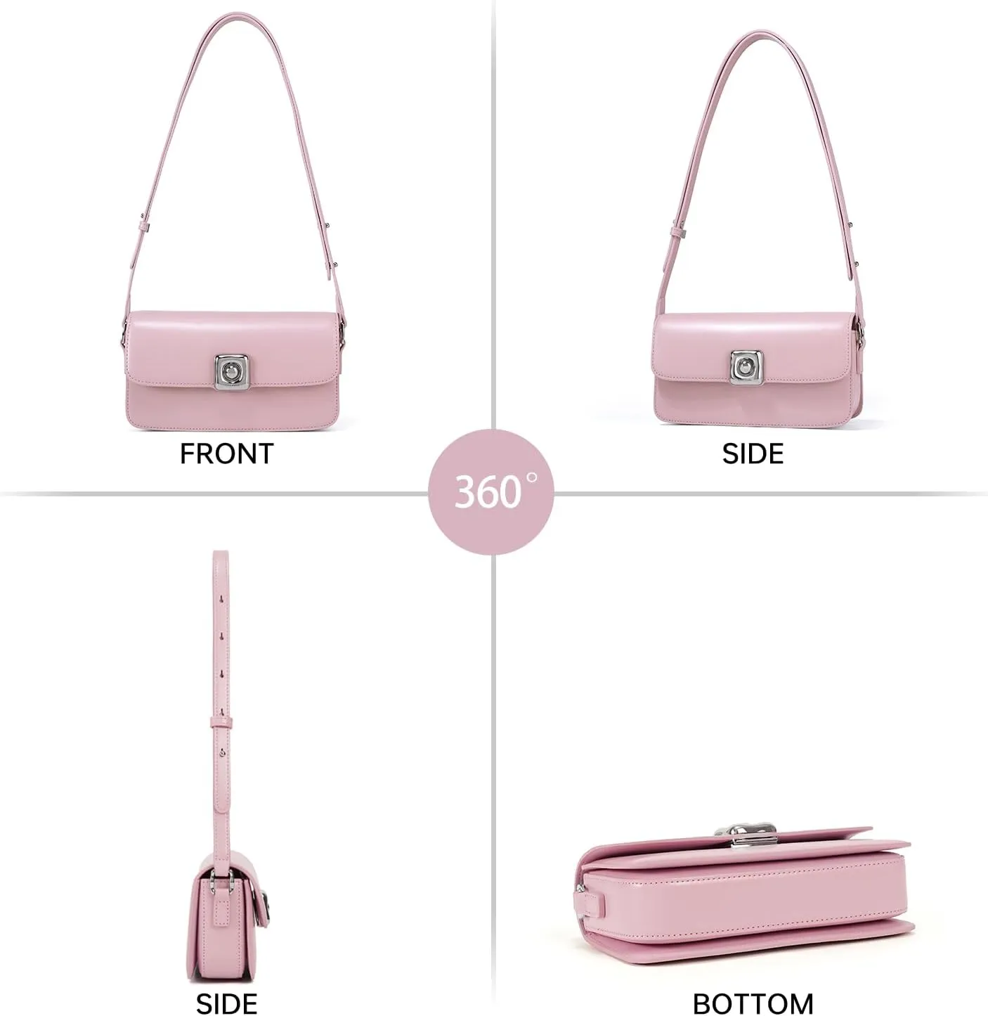 LA FESTIN Leather Crossbody Bags for Women, Designer Adjustable Strap Shoulder Bag