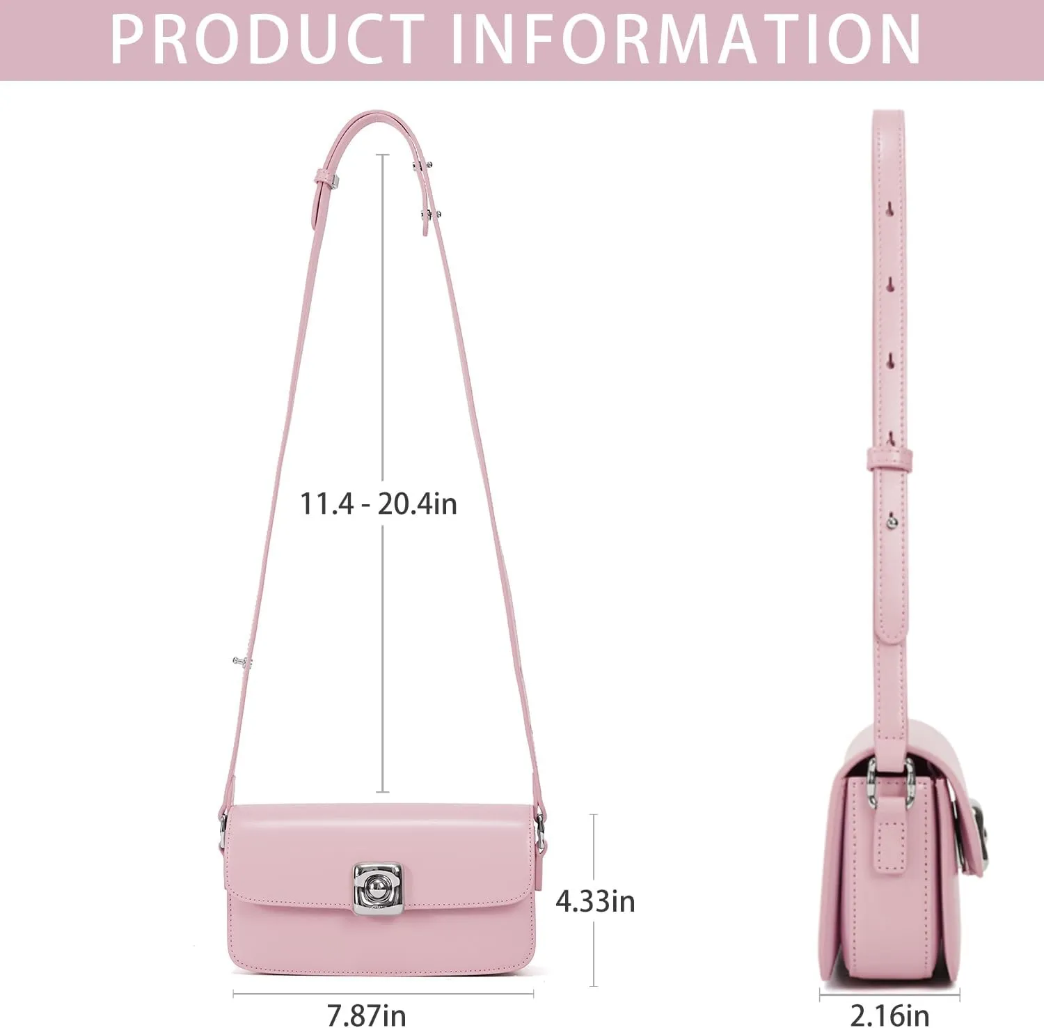 LA FESTIN Leather Crossbody Bags for Women, Designer Adjustable Strap Shoulder Bag