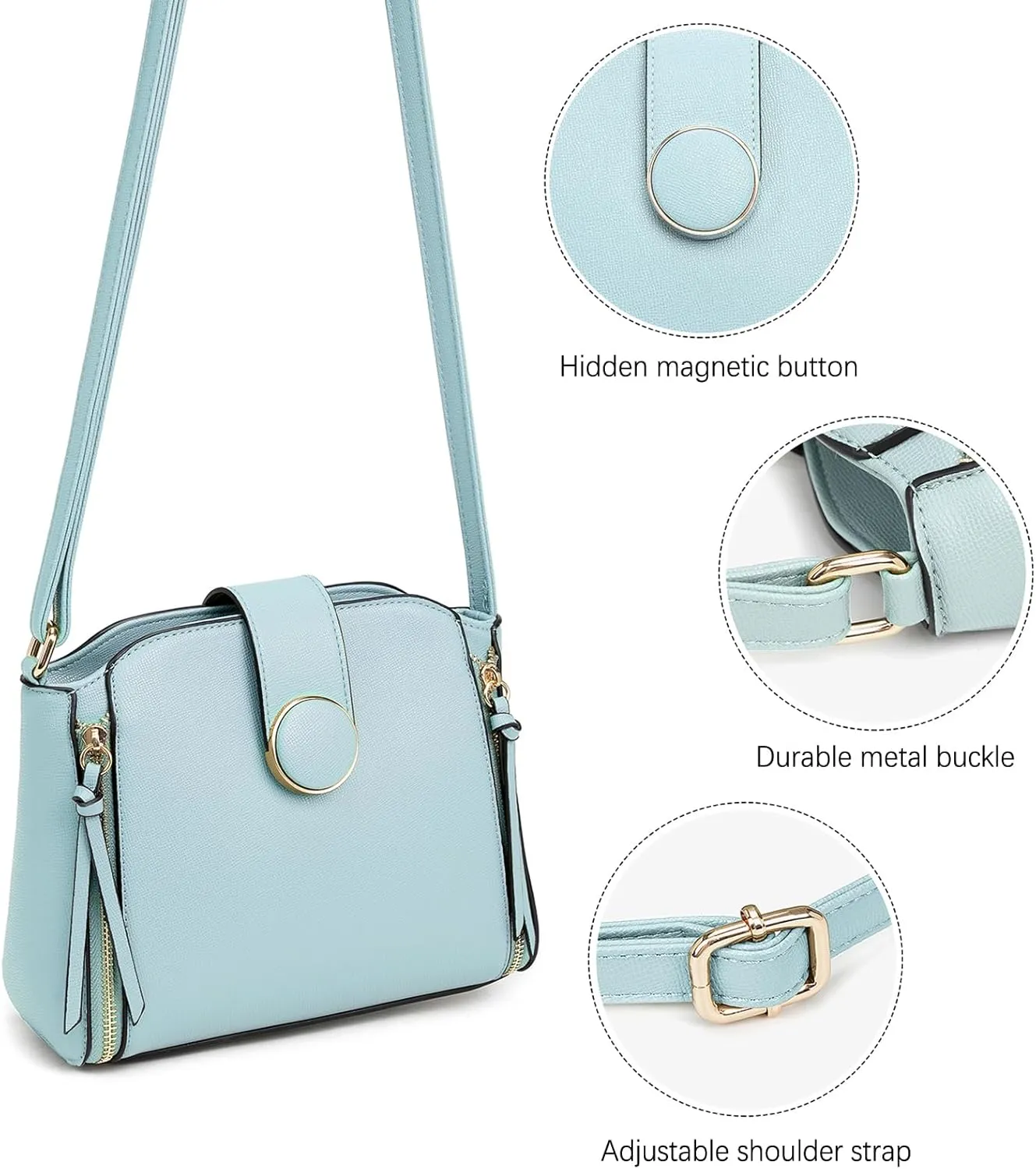 LA TERRE Lightweight Medium Crossbody Bag, Crossbody Purse Shoulder Bag for Women with Adjustable Strap