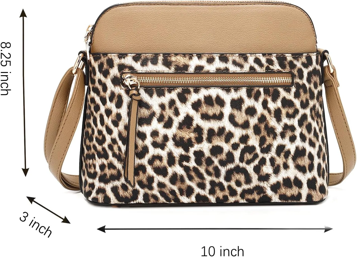 LA TERRE Small Crossbody Bag, Dome Shoulder Bag with Zipper Pocket Adjustable Strap