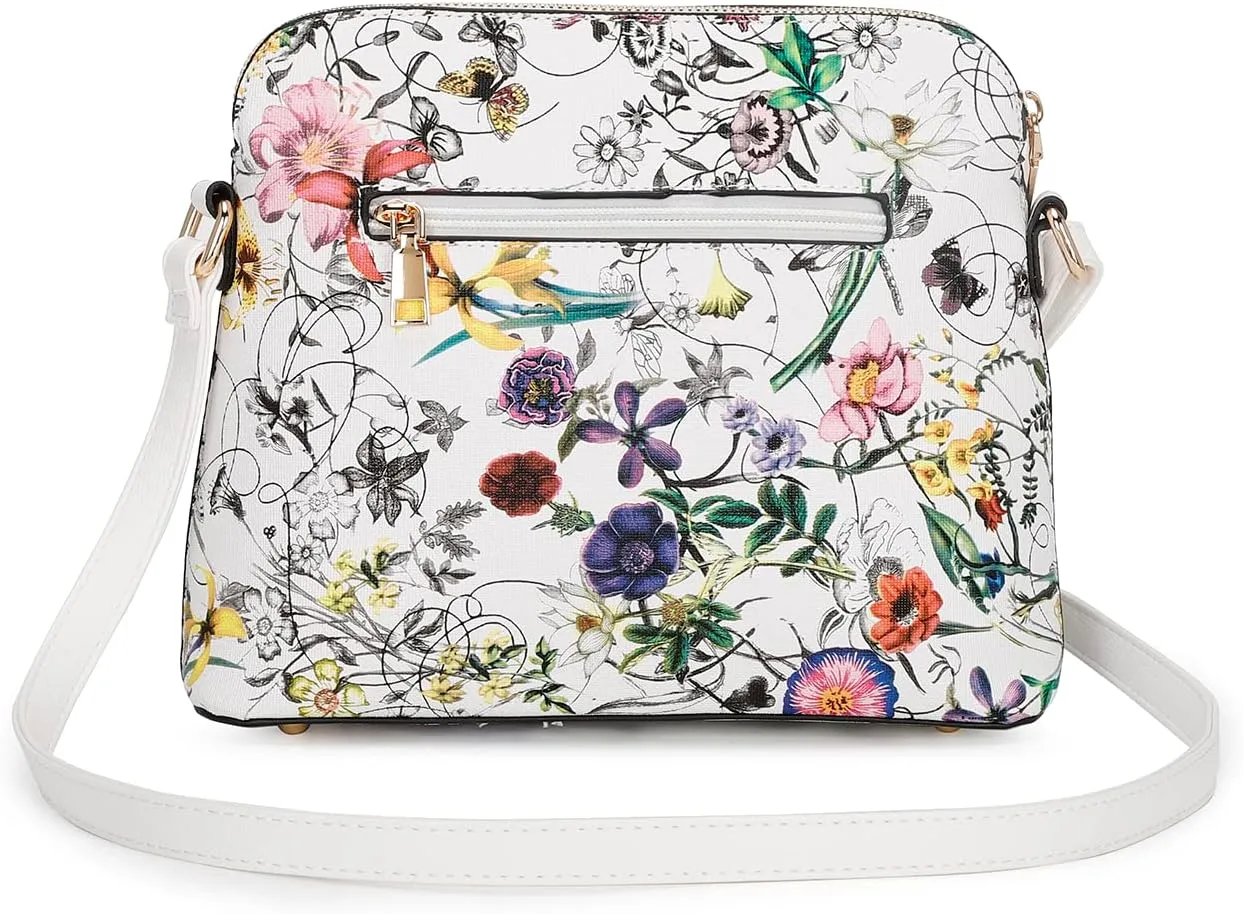 LA TERRE Small Crossbody Bag, Dome Shoulder Bag with Zipper Pocket Adjustable Strap