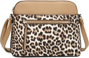 LA TERRE Small Crossbody Bag, Dome Shoulder Bag with Zipper Pocket Adjustable Strap