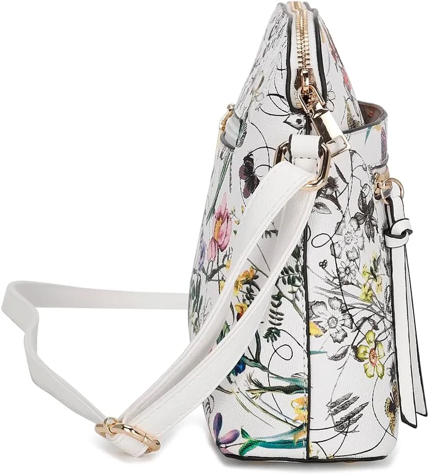 LA TERRE Small Crossbody Bag, Dome Shoulder Bag with Zipper Pocket Adjustable Strap