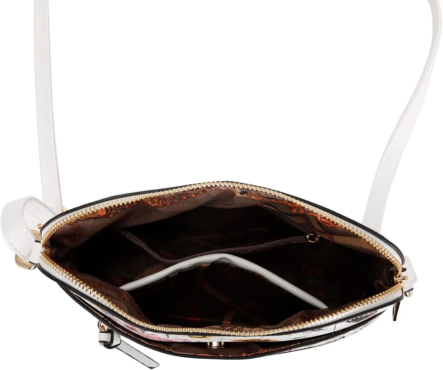 LA TERRE Small Crossbody Bag, Dome Shoulder Bag with Zipper Pocket Adjustable Strap