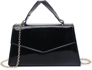 Labair Women's Evening Handbag Patent Leather Purse Wedding Party Bridal Handbag.