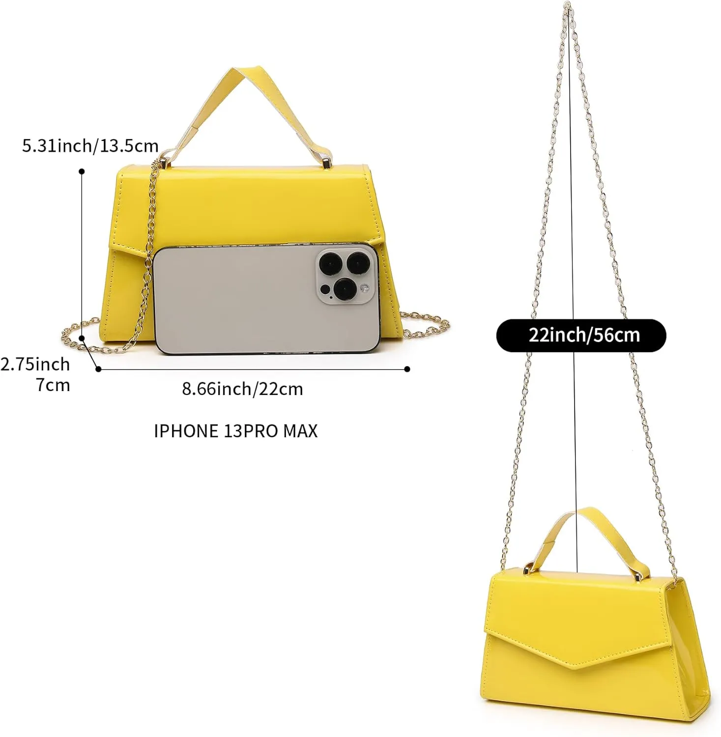 Labair Women's Evening Handbag Patent Leather Purse Wedding Party Bridal Handbag.