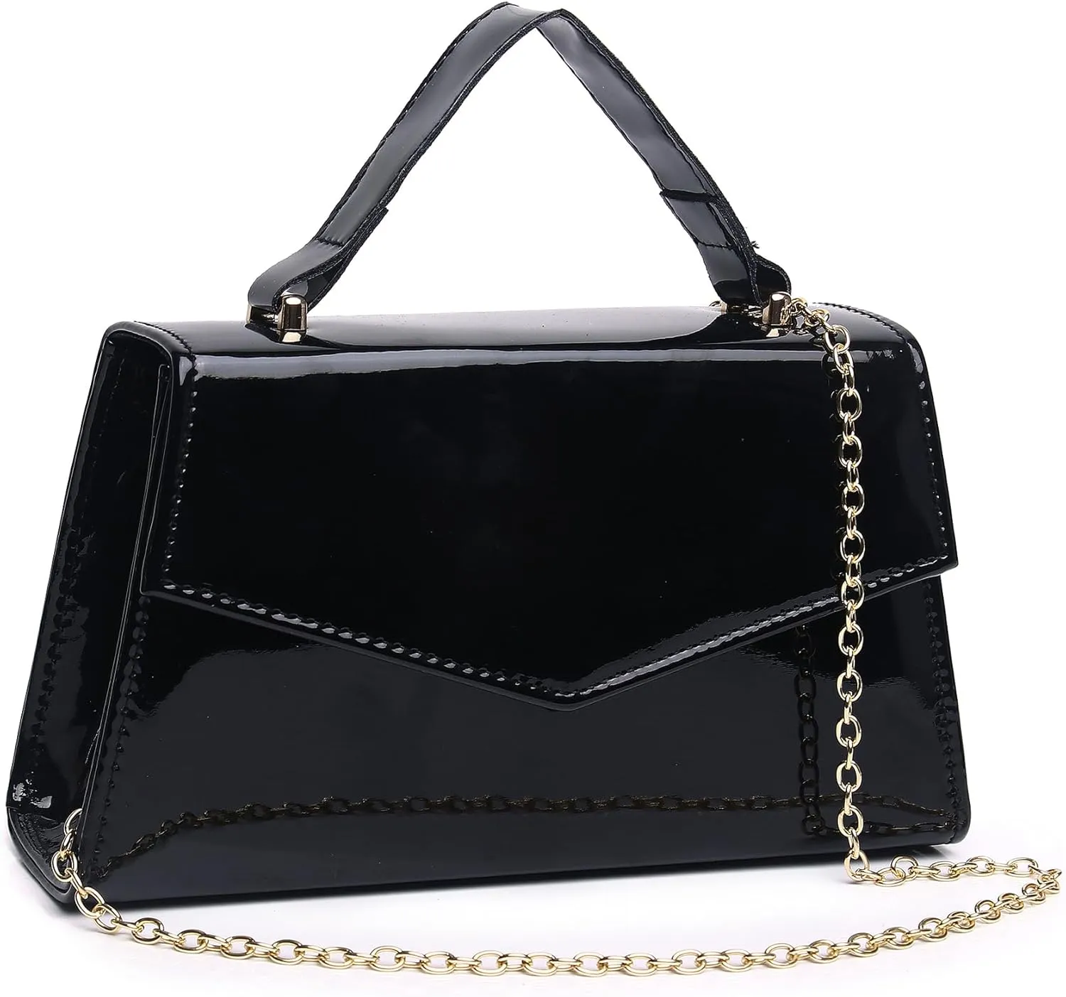 Labair Women's Evening Handbag Patent Leather Purse Wedding Party Bridal Handbag.