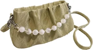 Ladies pleated cloud crossbody shoulder bag