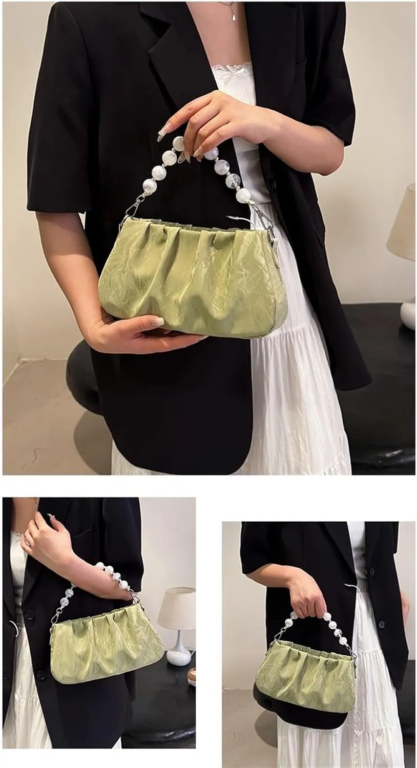 Ladies pleated cloud crossbody shoulder bag