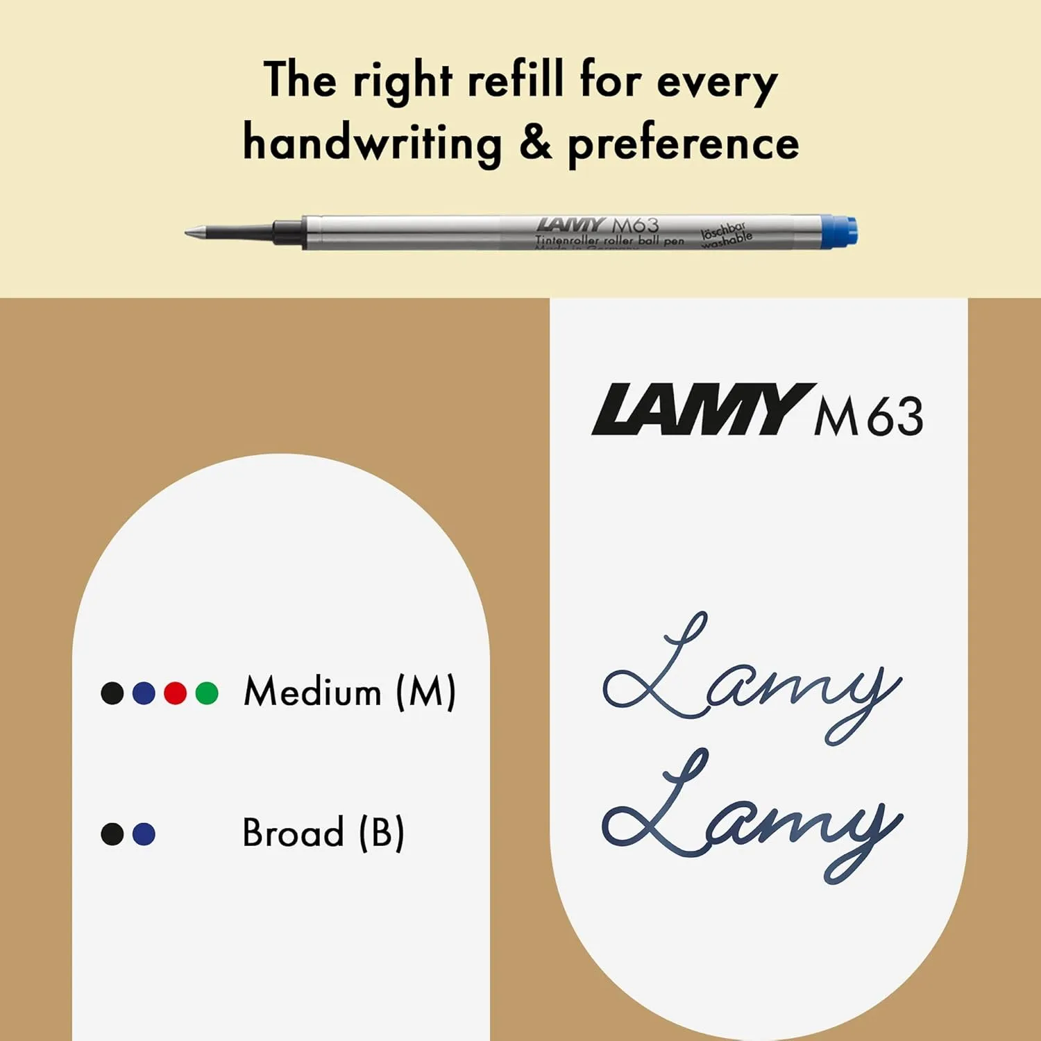 Lamy studio Palladium - rollerball pen in elegant metal barrel - with propeller-shaped clip & in line width M M 63 rollerball refill in black