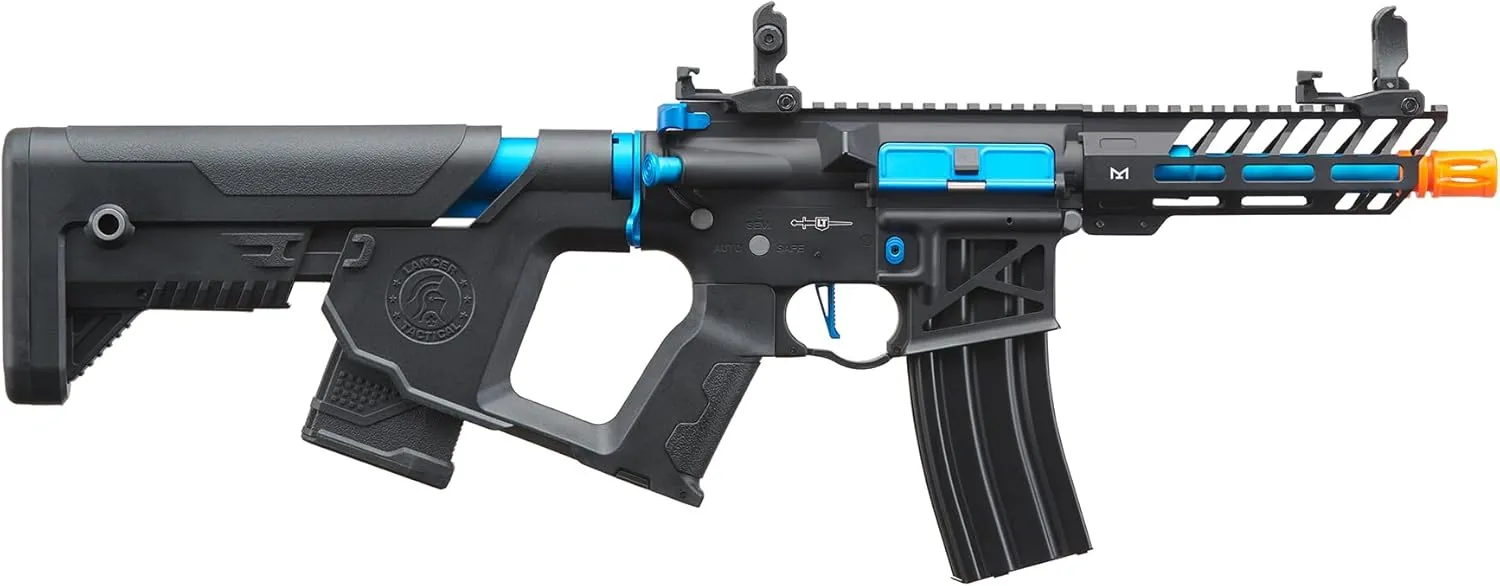 Lancer Tactical Gen 2 Proline 7'' Enforcer Needle Tail Skeleton Full Metal Airsoft AEG with Alpha Stock (ETU &Mosfet)- Two Magazines Included