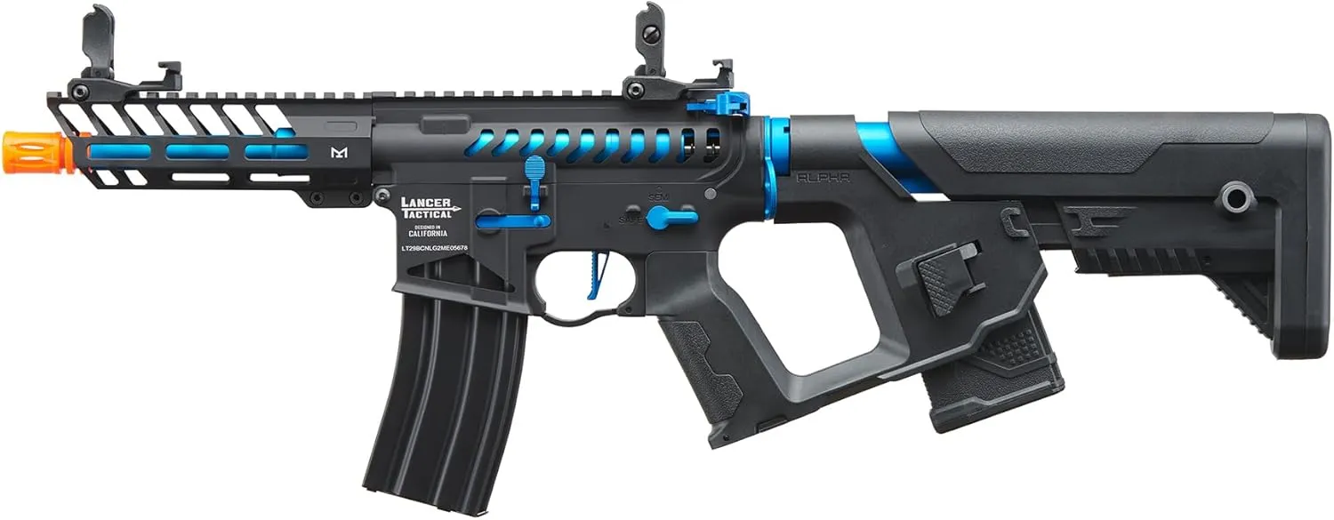 Lancer Tactical Gen 2 Proline 7'' Enforcer Needle Tail Skeleton Full Metal Airsoft AEG with Alpha Stock (ETU &Mosfet)- Two Magazines Included