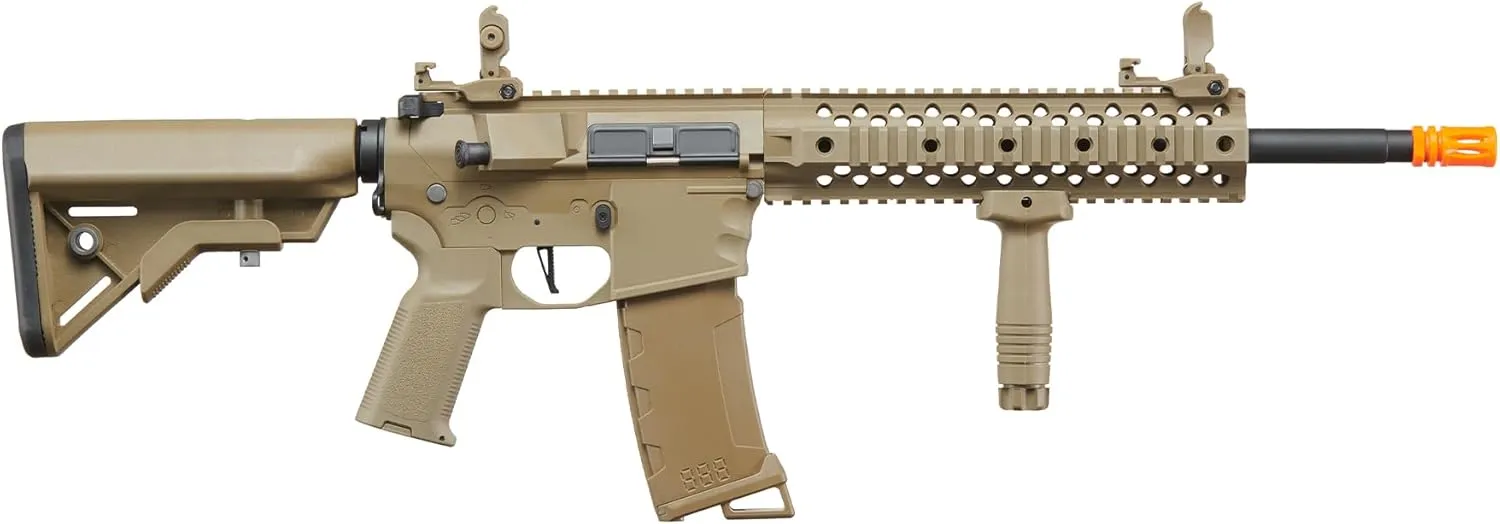 Lancer Tactical Gen 3 Programmable Trigger Hellion MLOCK 10" Evo RIS Nylon Polymer M4 Airsoft MLOK AEG with Lipo Battery & Charger (ETU & MOSFET Included)