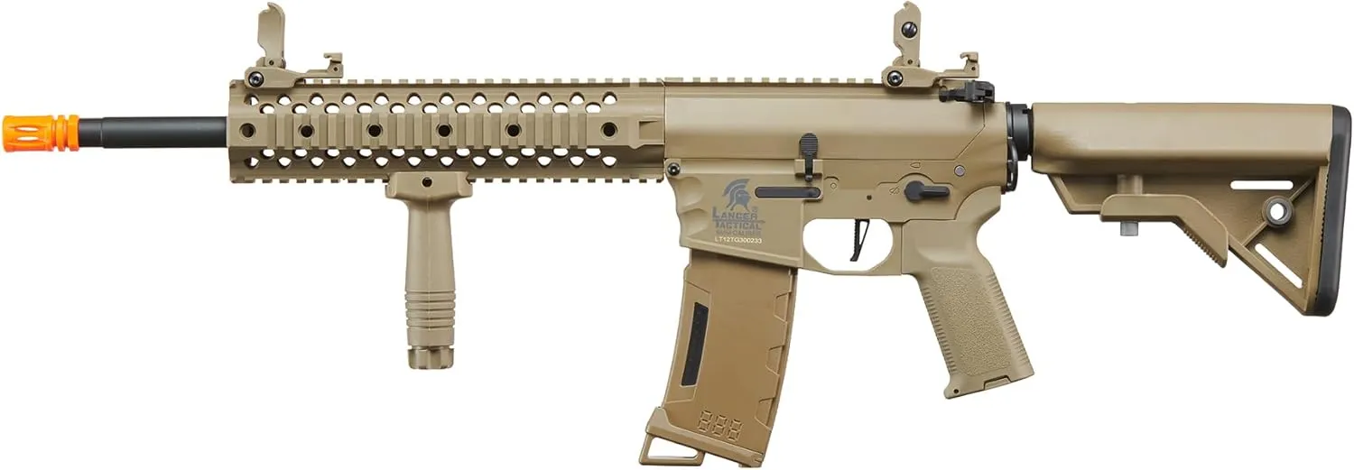 Lancer Tactical Gen 3 Programmable Trigger Hellion MLOCK 10" Evo RIS Nylon Polymer M4 Airsoft MLOK AEG with Lipo Battery & Charger (ETU & MOSFET Included)