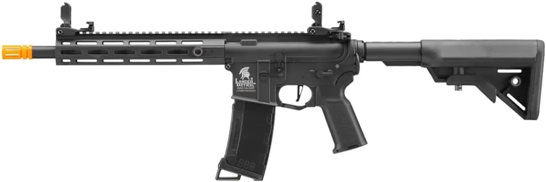 Lancer Tactical Gen 3 Programmable Trigger Hellion MLOCK 10" Lightweight Durable Polymer M4 Airsoft MLOK AEG W/Lipo Battery & Charger (ETU & MOSFET Included)