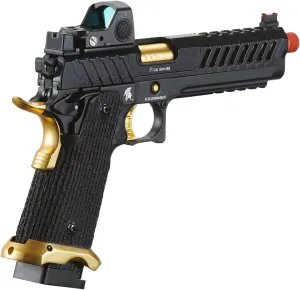 Lancer Tactical Knightshade Hi-Capa Gas Blowback Airsoft Pistol with Red Dot Mini Sight