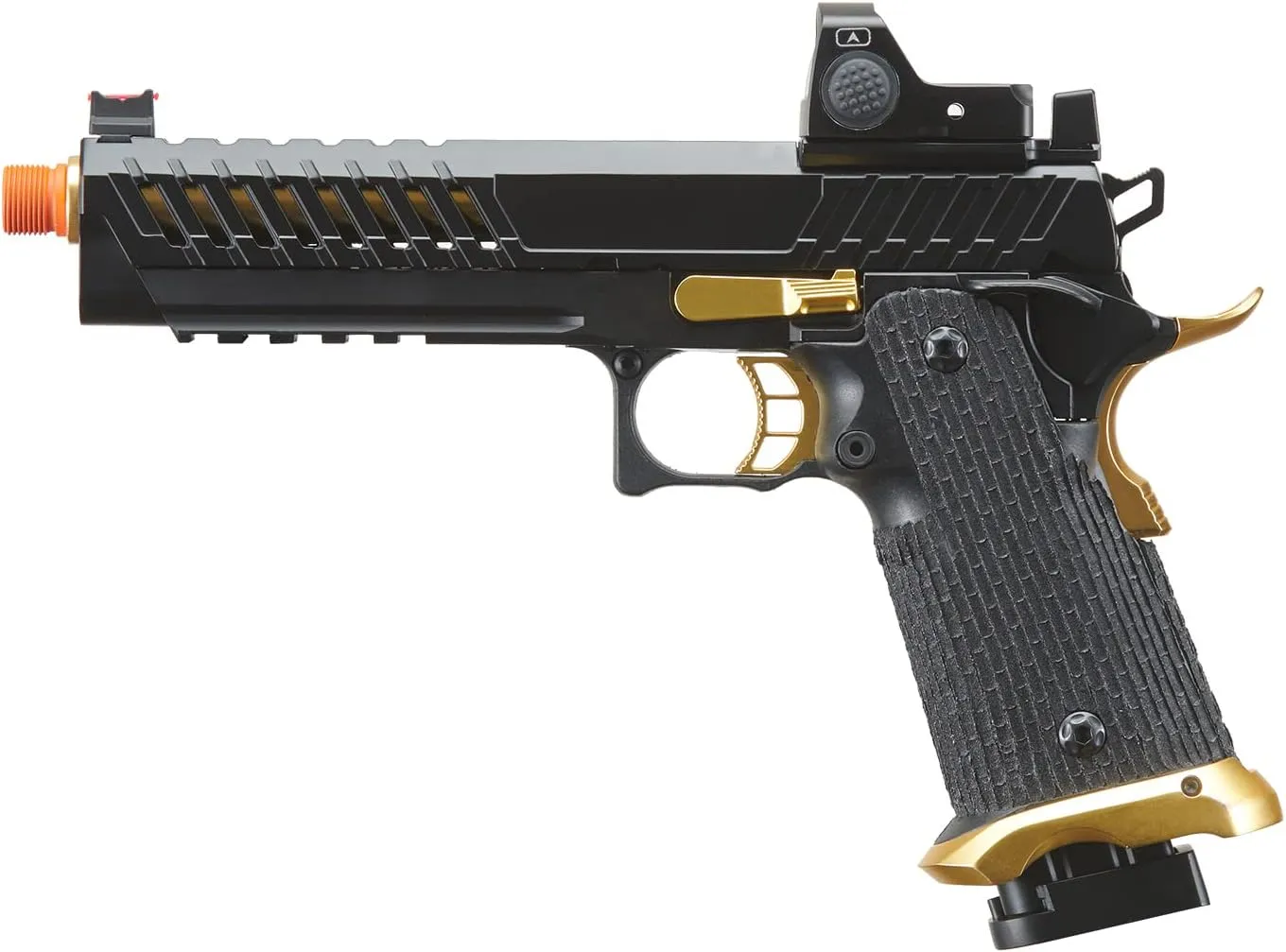 Lancer Tactical Knightshade Hi-Capa Gas Blowback Airsoft Pistol with Red Dot Mini Sight