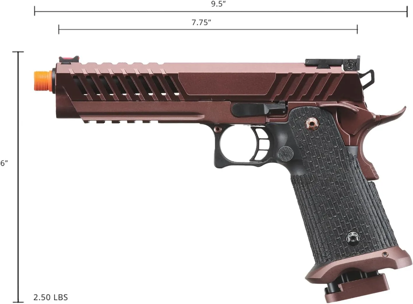 Lancer Tactical Knightshade Hi-Capa Gas Blowback Full Steel Airsoft Pistol