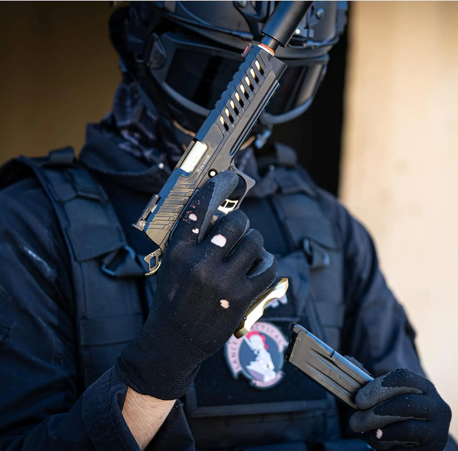 Lancer Tactical Knightshade Hi-Capa Gas Blowback Full Steel Airsoft Pistol