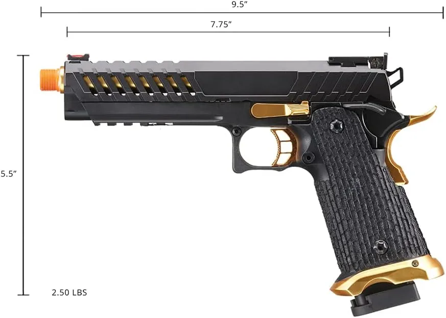 Lancer Tactical Knightshade Hi-Capa Gas Blowback Full Steel Airsoft Pistol