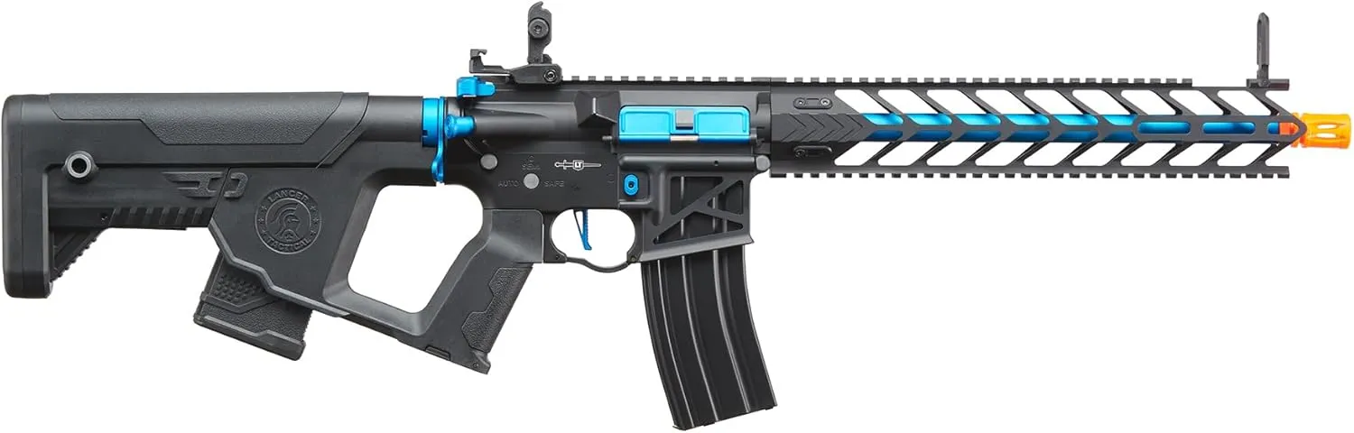 Lancer Tactical Proline M4 Gen 2 Enforcer Nightwing Skeleton Full Steel Airsoft Gun with Fast Trigger and MOSFET (Adjustable Alpha Stock with Extra Mini Mag)