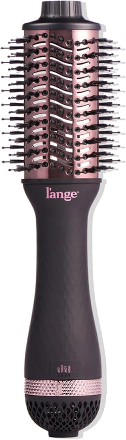 L'ANGE HAIR Le Volume 2-in-1 Titanium Blow Dryer Brush | Hot Air Brush in One with Oval Barrel | Hair Styler for Smooth, Frizz-Free Results for All Hair Types (Black - 60mm)