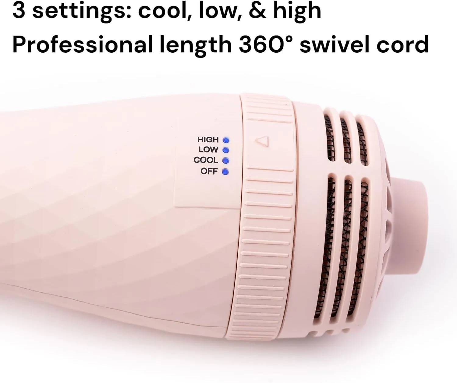 L'ANGE HAIR Le Volume 2-in-1 Titanium Blow Dryer Brush | Hot Air Brush in One with Oval Barrel | Hair Styler for Smooth, Frizz-Free Results for All Hair Types (Blush - 60mm)