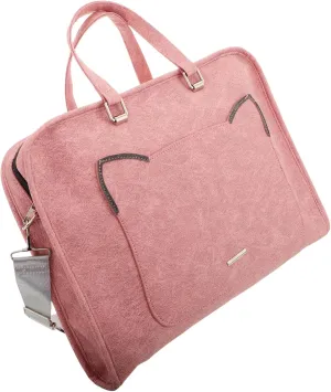 Laptop Bag Stylish Shoulder Bag Office Business Briefcase Large Utility Tote Laptop Handbag Wheeled Computer Briefcase Teacher Tote Practical Handbag Pu Pink