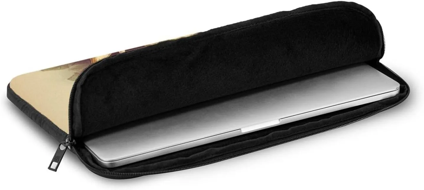 Laptop Sleeve Bag Durable Shockproof Protective Laptop Case Vintage Edible Mushrooms Computer Carrying Cover Briefcase 17 inch