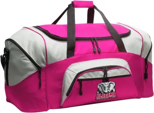 Large Alabama Duffel Bag Alabama Suitcase or Gym Bag For Men A Man Him or Her! (Alabama Elephant Logo, Pink)