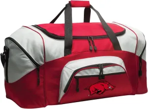 LARGE Arkansas Razorbacks Duffel Bag University of Arkansas Suitcase or Gym Bag For Men Or Her (Arkansas Logo, Red)