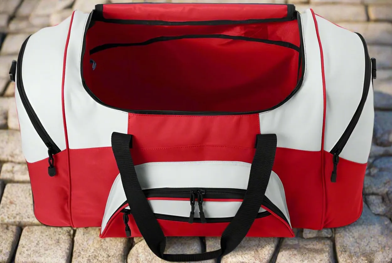 LARGE Arkansas Razorbacks Duffel Bag University of Arkansas Suitcase or Gym Bag For Men Or Her (Arkansas Logo, Red)