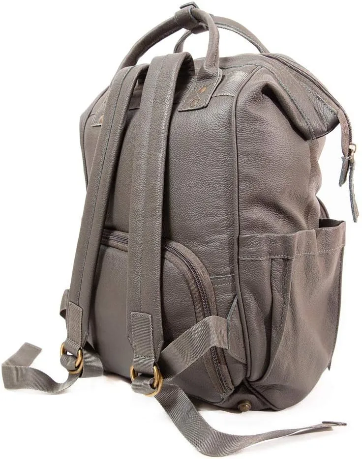Large Black Leather Diaper Bag Knapsack Genuine Leather Diaper bag Backpack WATERPROOF diaper bag UNISEX