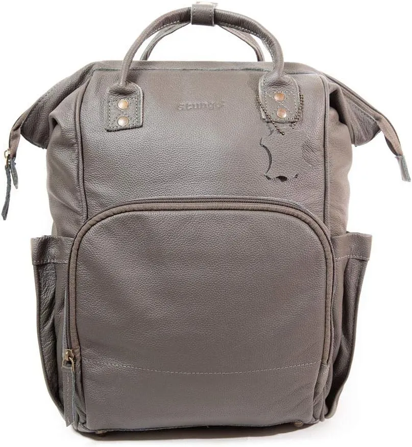 Large Black Leather Diaper Bag Knapsack Genuine Leather Diaper bag Backpack WATERPROOF diaper bag UNISEX