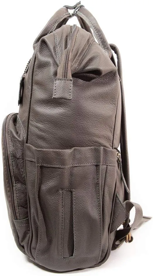 Large Black Leather Diaper Bag Knapsack Genuine Leather Diaper bag Backpack WATERPROOF diaper bag UNISEX
