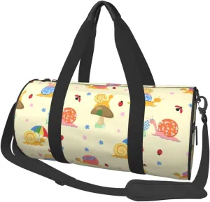 Large Duffle Bag for Travel - Colorful Cartoon Snail Gym Bag for Women Men, Foldable Travel Bags for Women Men with Zippered Multiple Pockets