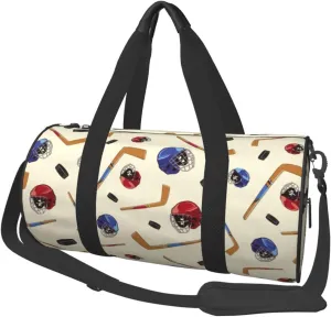 Large Duffle Bag for Travel - Hockey Stick Helmet Cool Gym Bag for Women Men, Foldable Travel Bags for Women Men with Zippered Multiple Pockets