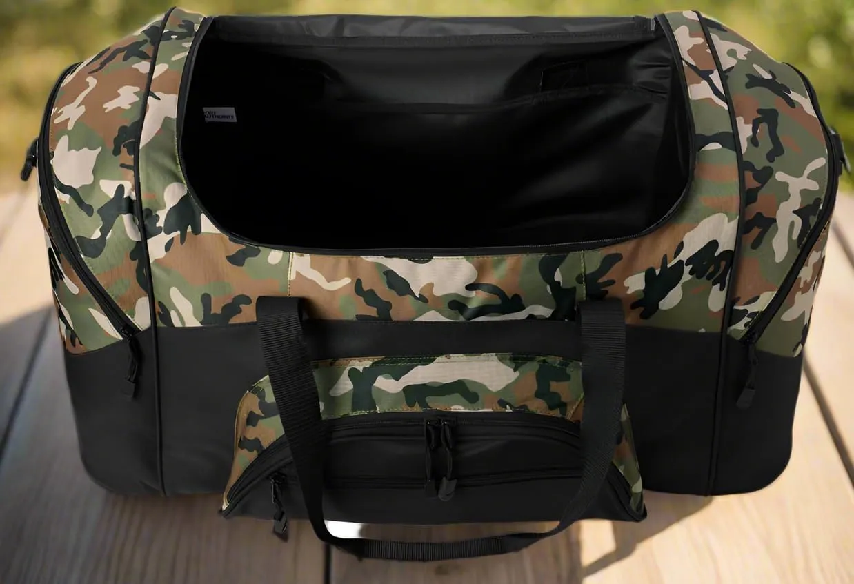 LARGE Mizzou Duffel Bag University of Missouri Suitcase or Gym Bag For Men Or Her (Camo)