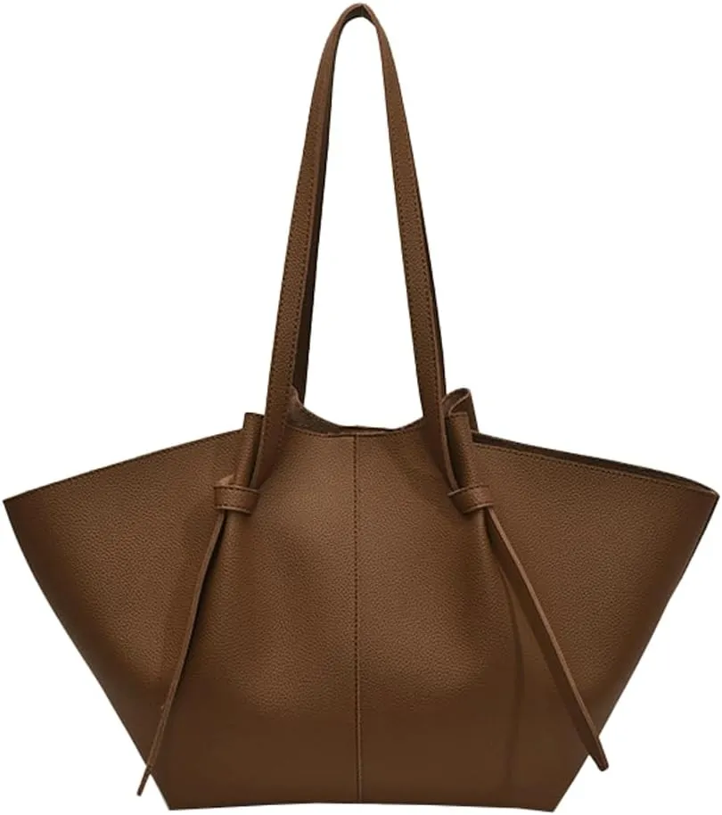 Large Tote Bag Women Trendy Pleated Shoulder Purses PU Leather Oversize Top Handle Handbags for Work Travel 2025