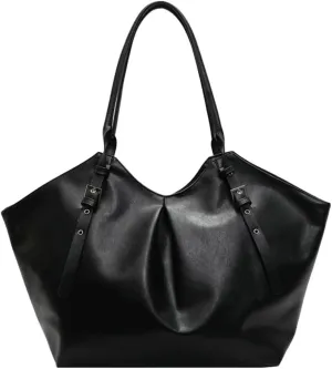 Large Tote Bag Women Trendy PU Leather Shoulder Purses Satchel Oversize Casual Handbags Work Dating College 2025