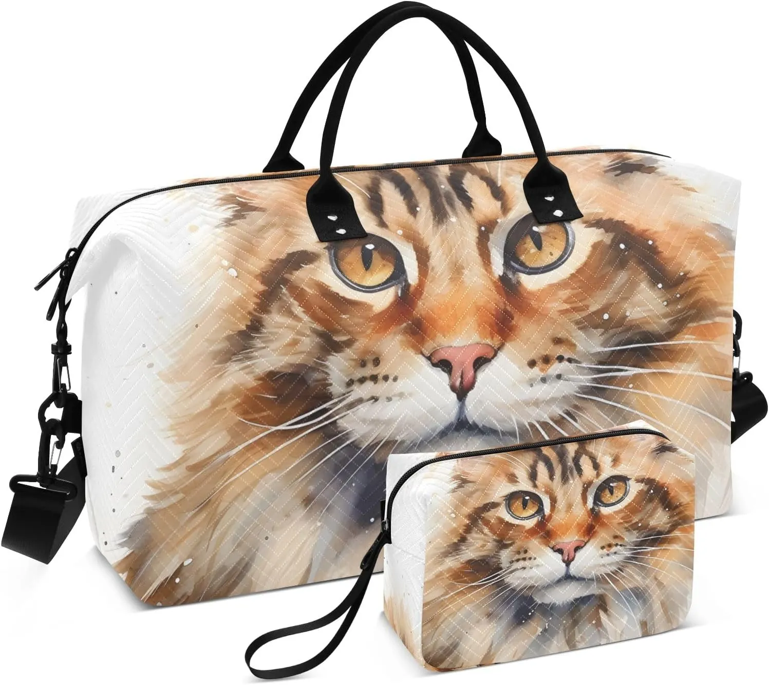Large Travel Duffel Bag Sports Tote Gym Bag Overnight Weekender Bags Maine Coon Carry On Luggage with Toiletry Bags