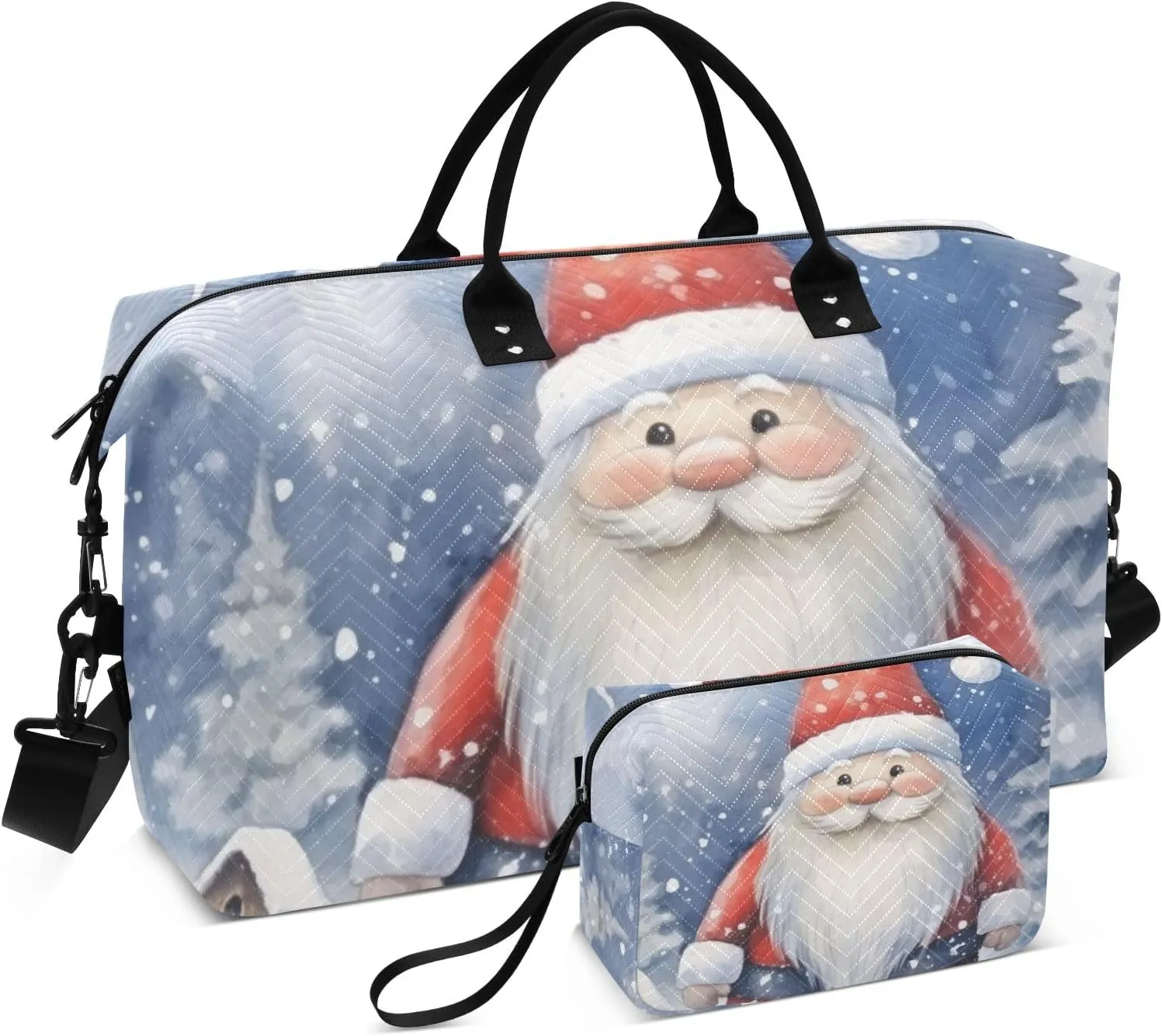 Large Travel Duffel Bag Sports Tote Gym Bag Overnight Weekender Bags Winter Gnome Dwarf Carry On Luggage with Toiletry Bags