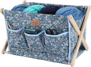 Large Yarn Storage Organizer for Skeins, Crochet Hooks, Knitting Needles & Accessories - Easy Assembly (Flower-Blue1)