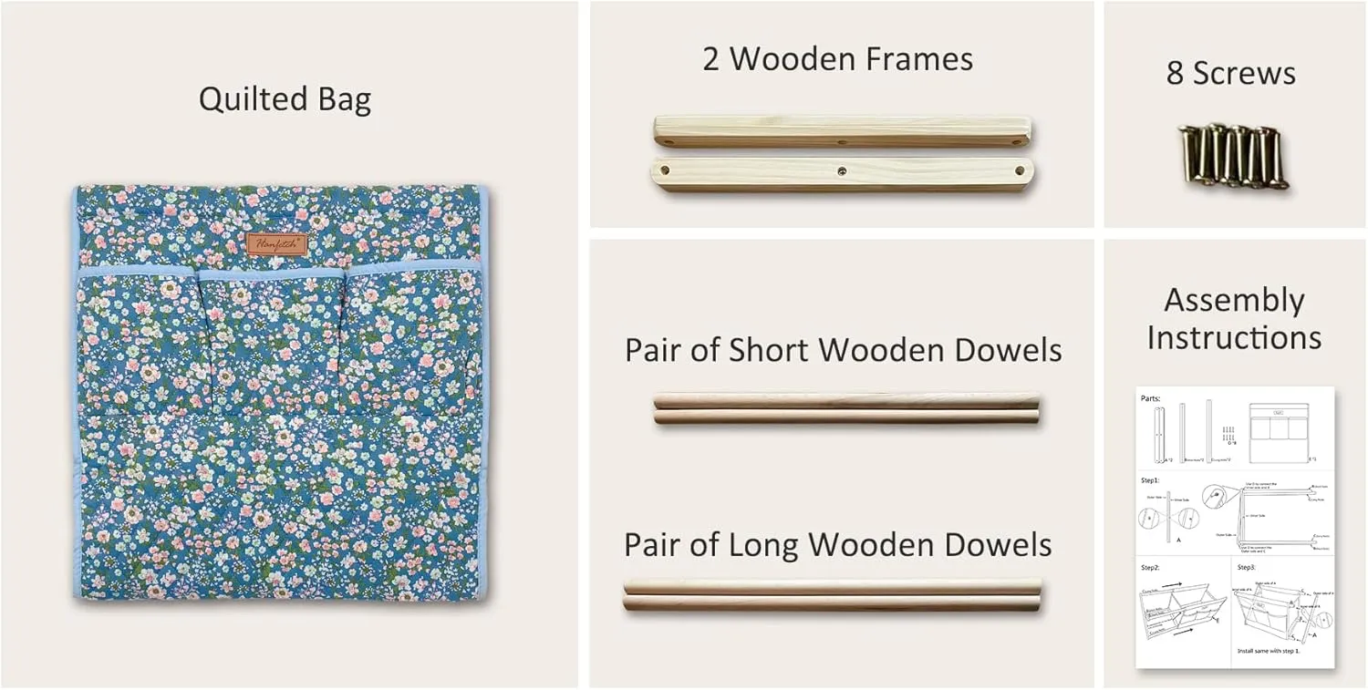 Large Yarn Storage Organizer for Skeins, Crochet Hooks, Knitting Needles & Accessories - Easy Assembly (Flower-Blue1)