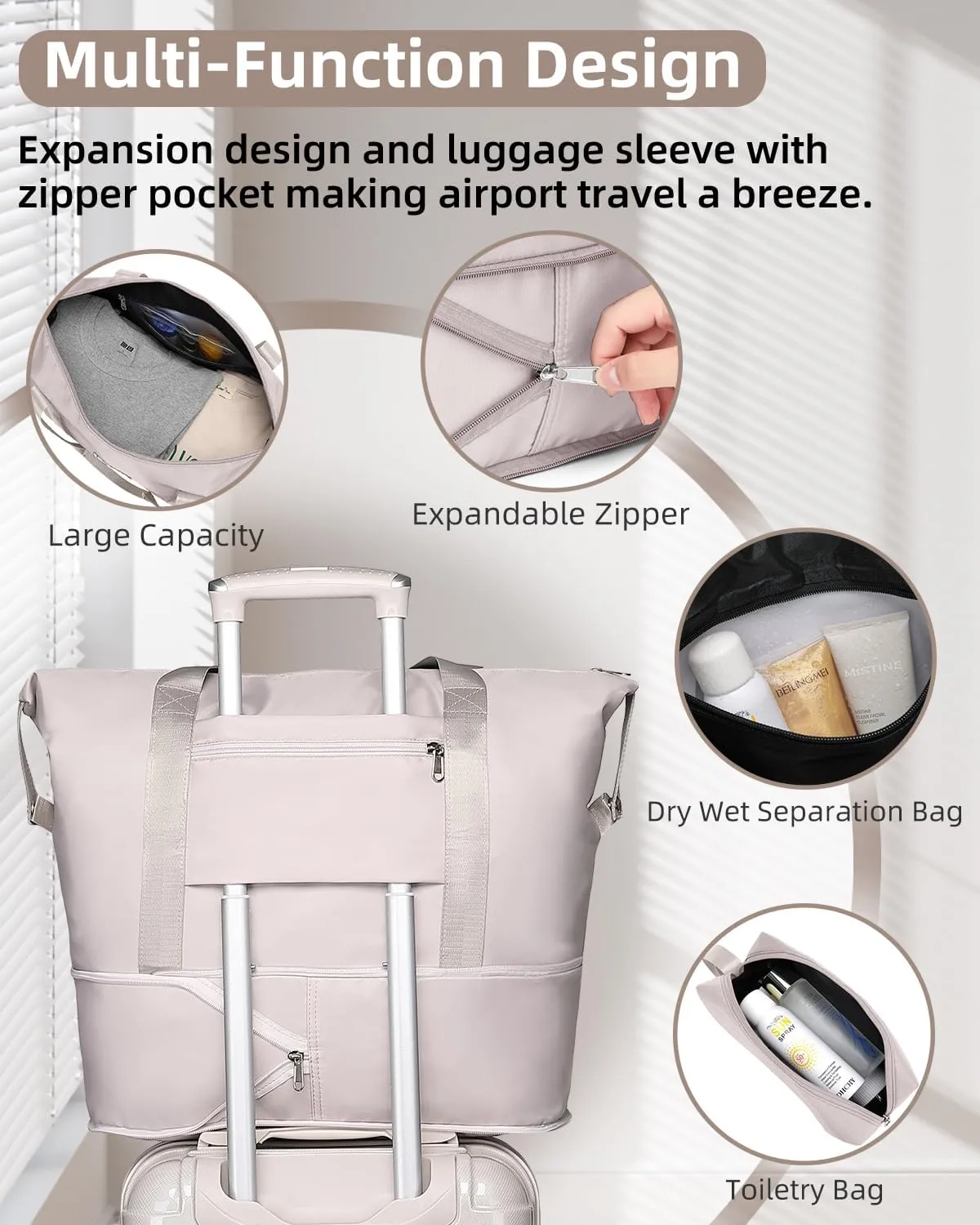 LARVENDER Carry on Luggage 22x14x9 Airline Approved, 20 Inch Hardside Suitcase with Wheels TSA Lock, PC ABS Lightweight Travel Luggage Sets for Women, Glossy Champagne, 3 Piece Set