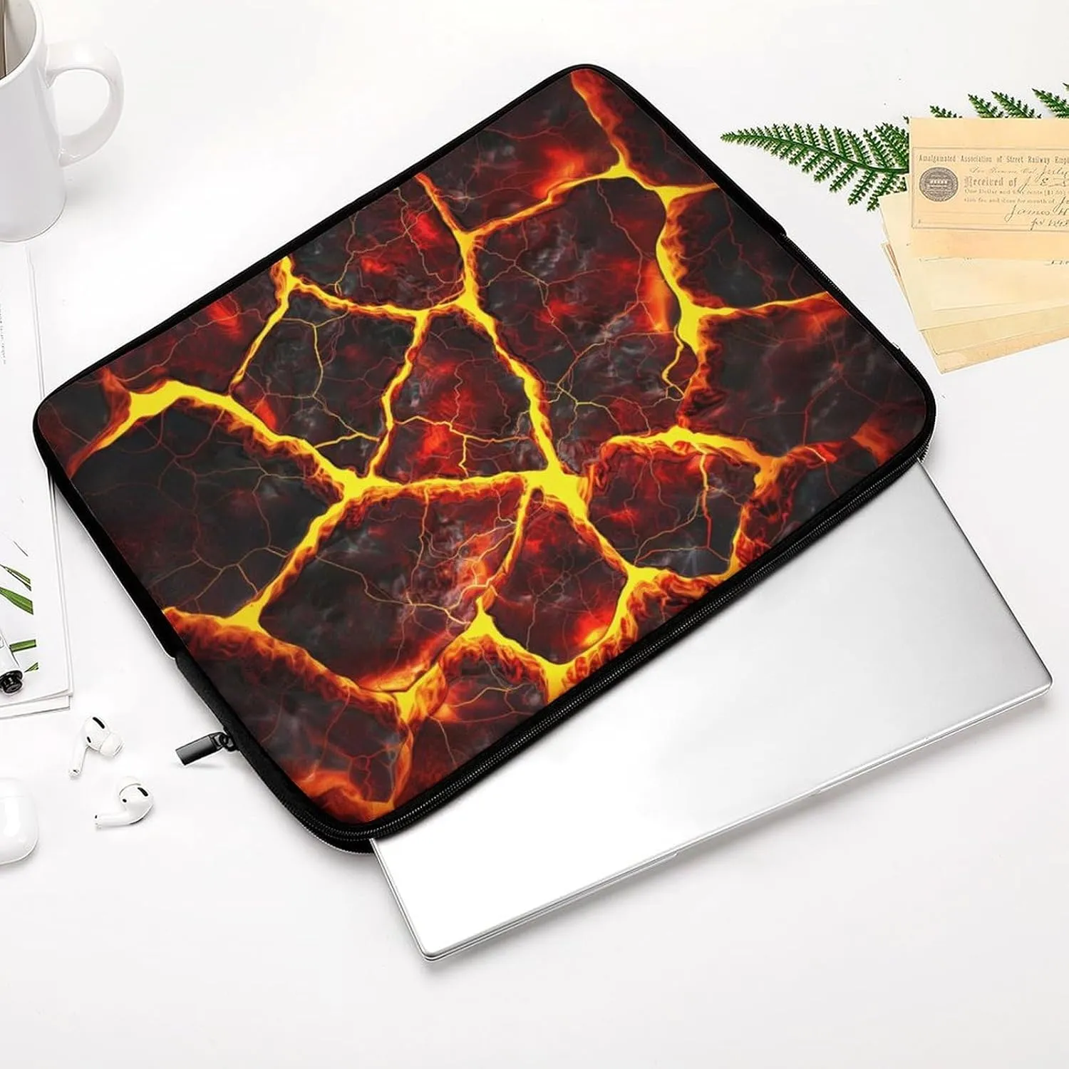 Lava Crack Rock Laptop Sleeve 13/15 Inch Durable Briefcase Cover Shockproof Protective Case Handbags Portable Laptop Bag
