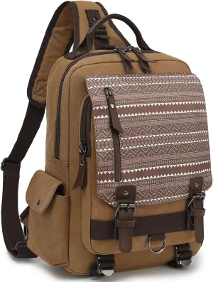 Leaper Retro Crossbody Bag Sling Bag Canvas Messenger Bag for Men Women Shoulder Bag Crossbody Handbags Satchel Travel Bag