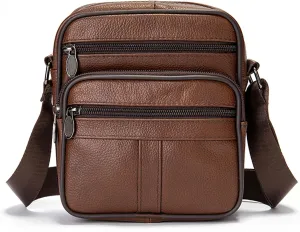 Leather Crossbody Bag Men, Smartphone Messenger Shoulder Holster Wallet Bag